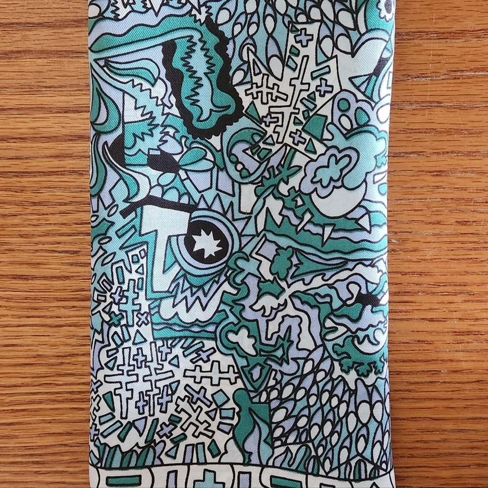 Vintage Geometric Design Rectangular Polyester Sc… - image 4